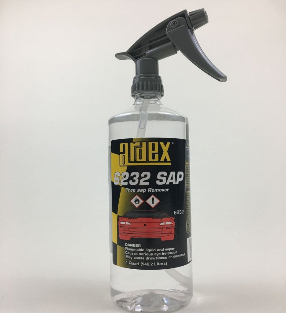 Bottle of Ardex Tree Sap Remover, designed to safely and effectively remove stubborn tree sap from vehicle surfaces without damaging the paint