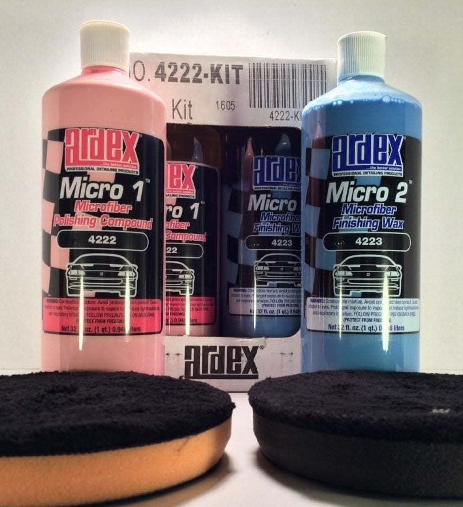 "Bottle of Ardex Clear Coat Restore with a label showcasing its use as a high-gloss automotive clear coat refinisher and protector for restoring and enhancing vehicle paint."