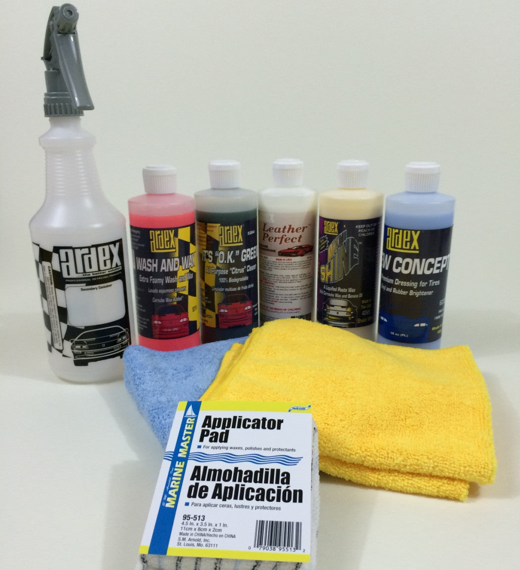 Car Detailing Kit 16 oz - with Leather Cleaner Conditioner - Ardex