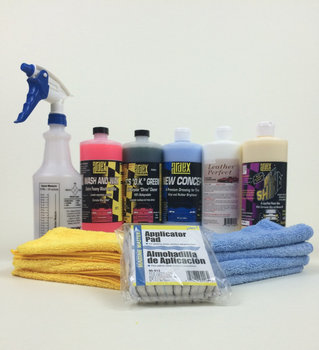 Car Detailing Kit 32 oz - with Leather Cleaner Conditioner - Ardex